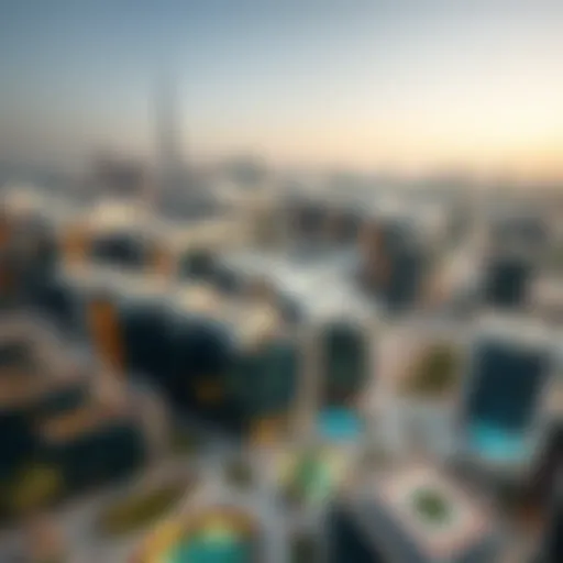 Aerial view of Dubai showcasing modern architecture and development