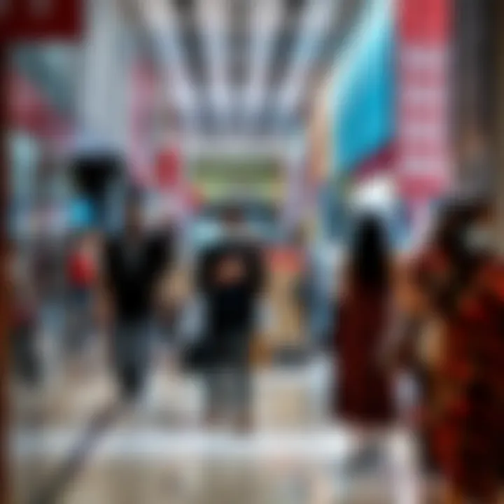 Shops bustling with shoppers eagerly participating in the sale
