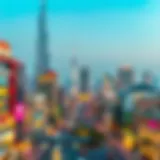 A stunning skyline of Dubai with vibrant shopping districts