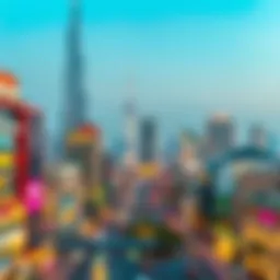 A stunning skyline of Dubai with vibrant shopping districts