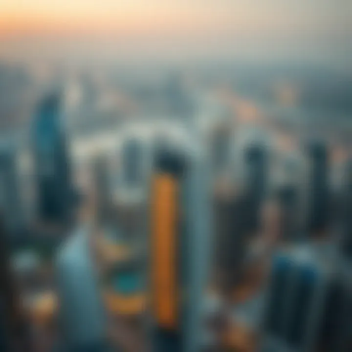 Aerial view of فندق رويال ام البطين nestled in Dubai's skyline