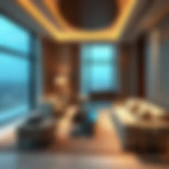 Luxurious suite interior highlighting modern design and comfort