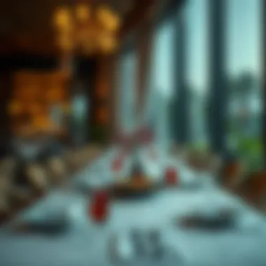 Inviting Atmosphere of Hudayriyat Dining A beautifully arranged dining table with an inviting ambiance
