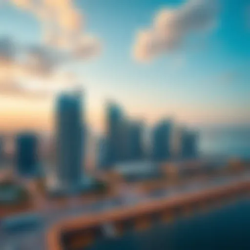 Panoramic view of Jumeirah Lake Towers skyline showcasing modern architecture