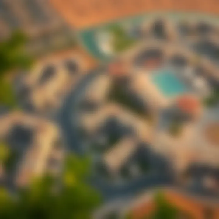 Aerial view of the Remraam community showcasing its layout and surroundings