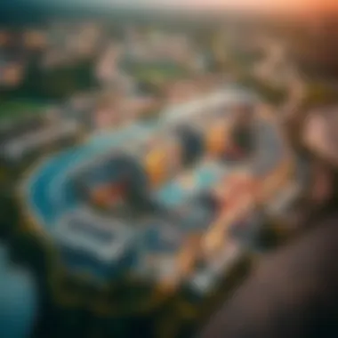 Aerial view of the Damac Gems Estate surrounded by lush landscapes