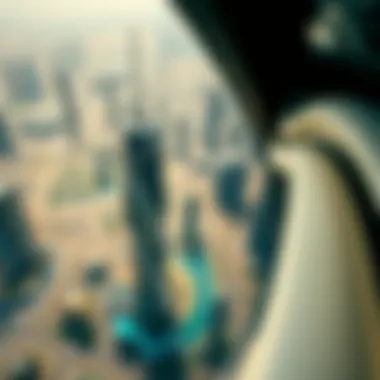 Aerial Perspective of Dubai's Financial Hub Aerial view showcasing the tower in the financial district
