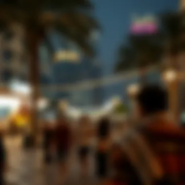 Cultural Vibrancy of Dubai Cultural event taking place in a public square