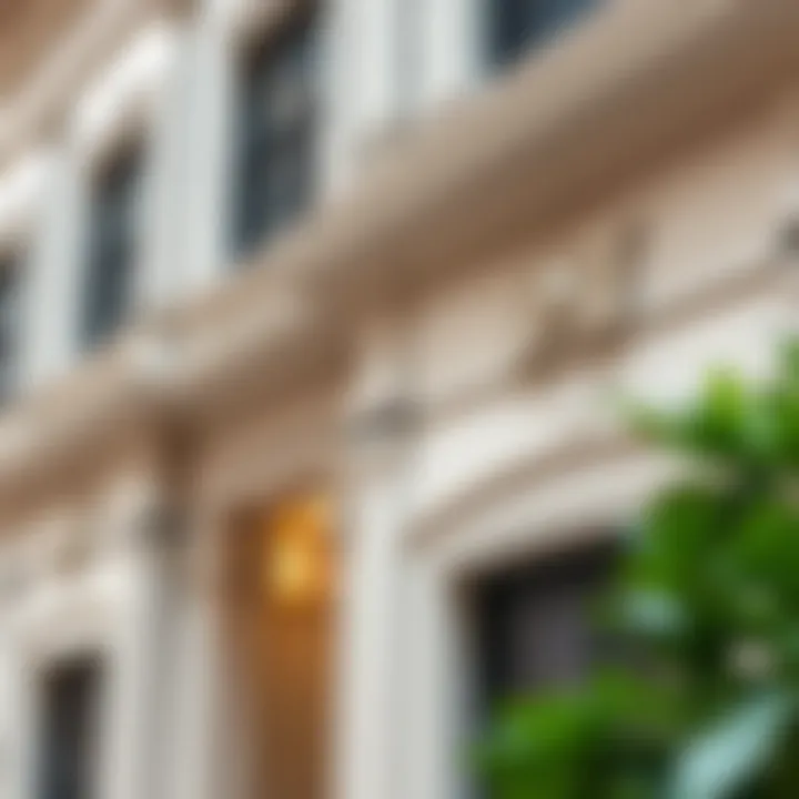Architectural details of the Hassanicor Building emphasizing its elegance