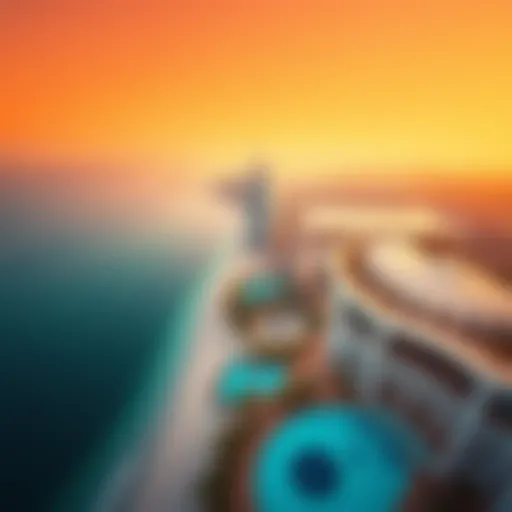 Aerial view of Mina Al Arab showcasing the coastal landscape