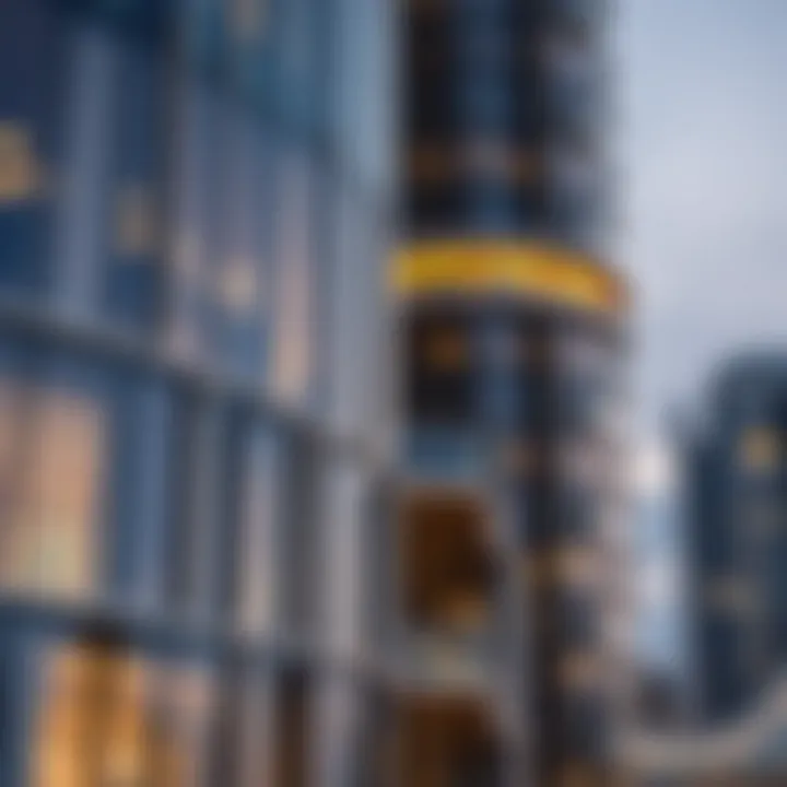 Detail of innovative architectural design elements in a luxury skyscraper