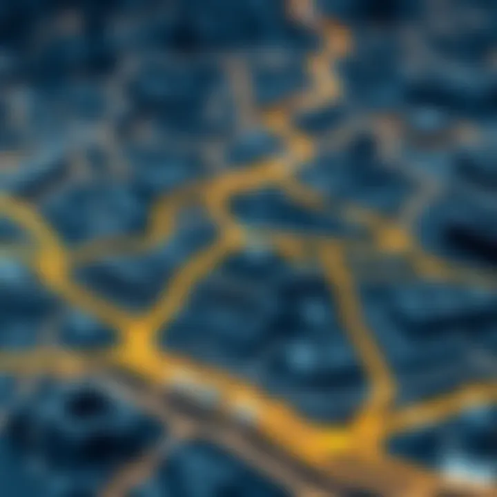 Detailed map highlighting access routes to the Remraam area