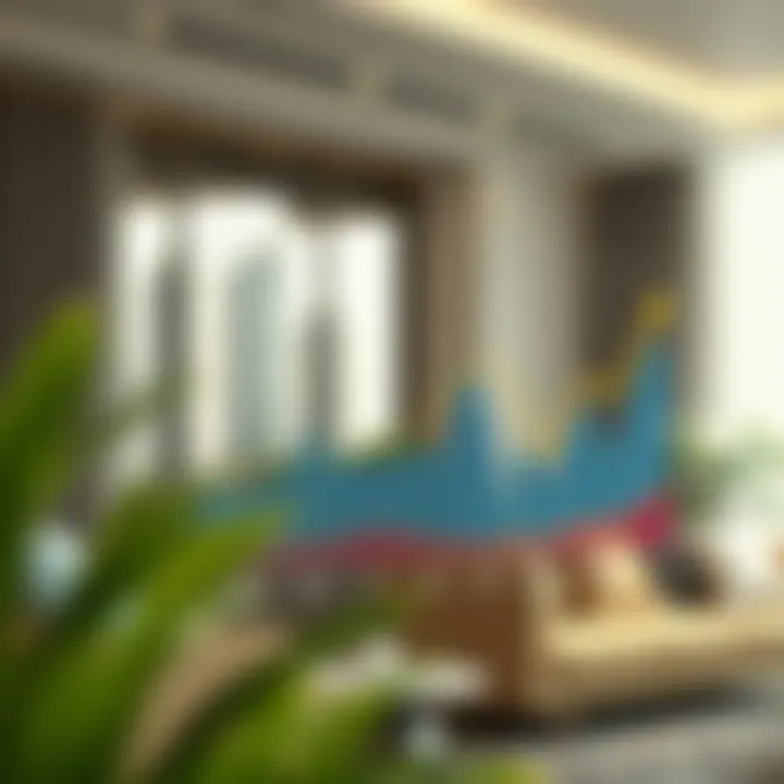 Graph depicting rental price trends in Dubai over the past year