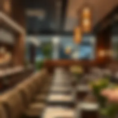 Chic Sushi Dining Environment Chic sushi dining interior with contemporary decor