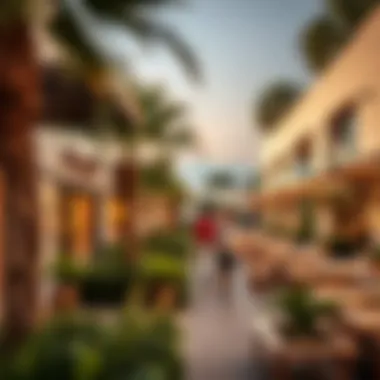 A vibrant community area in ياس بيج, depicting lifestyle and recreational options for residents.