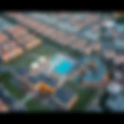 Aerial view of Tilal Al Furjan development showcasing residential areas