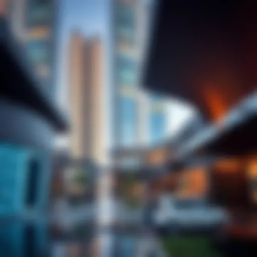 Architectural marvel of Gate Village showcasing modern design